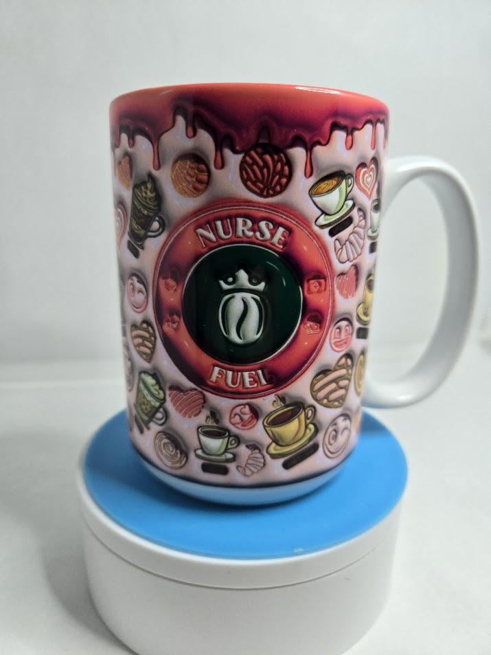 Image of Nurse Fuel - 15oz Mug – Powered by Coffee &amp; Conchas!