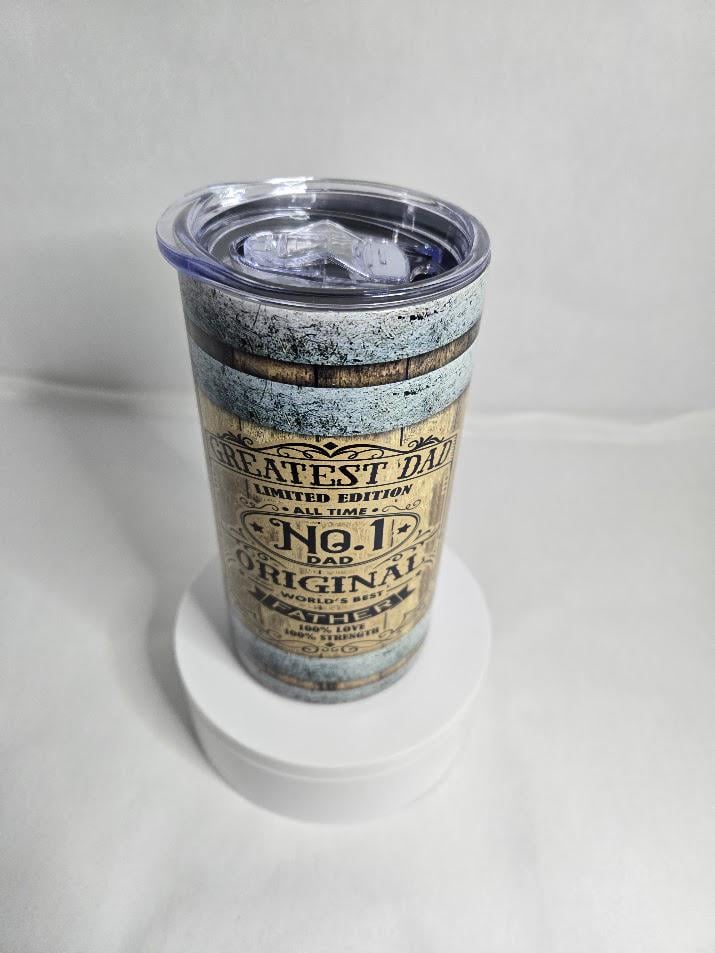 Image of No.1 Dad 12oz Tumbler – Because Dad Runs on Love... and Coffee (or Whiskey)