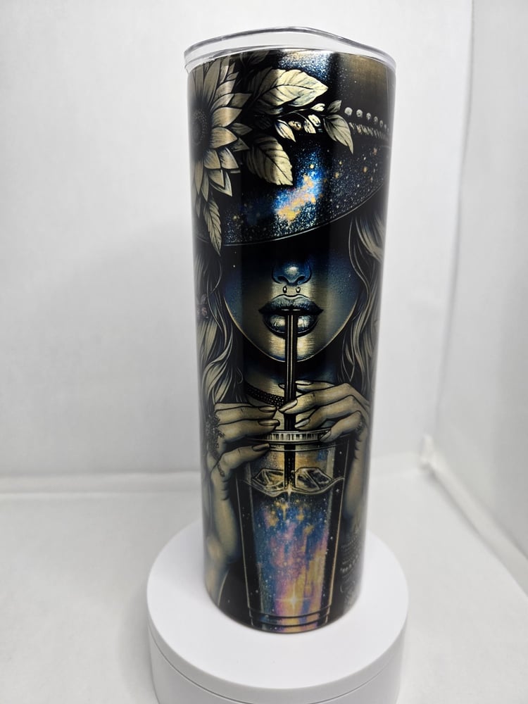 Image of Celestial Sips 30oz Metallic Tumbler – Cosmic Elegance Meets Everyday Hydration