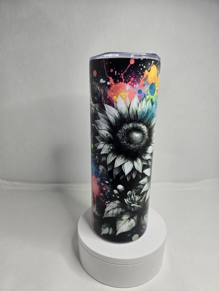 Image of Sunflower Power 20oz Skinny Tumbler -  For When Your Coffee Needs More Sunshine Than Your Soul