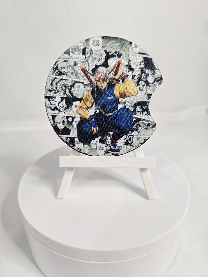 Image of Flashy Sound Warrior–Inspired Sublimated Car Coaster – Bold Anime-Style Decor