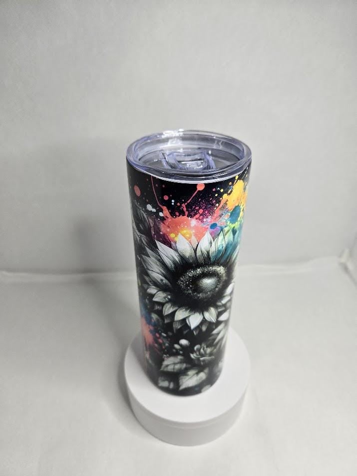 Image of Sunflower Power 20oz Skinny Tumbler -  For When Your Coffee Needs More Sunshine Than Your Soul