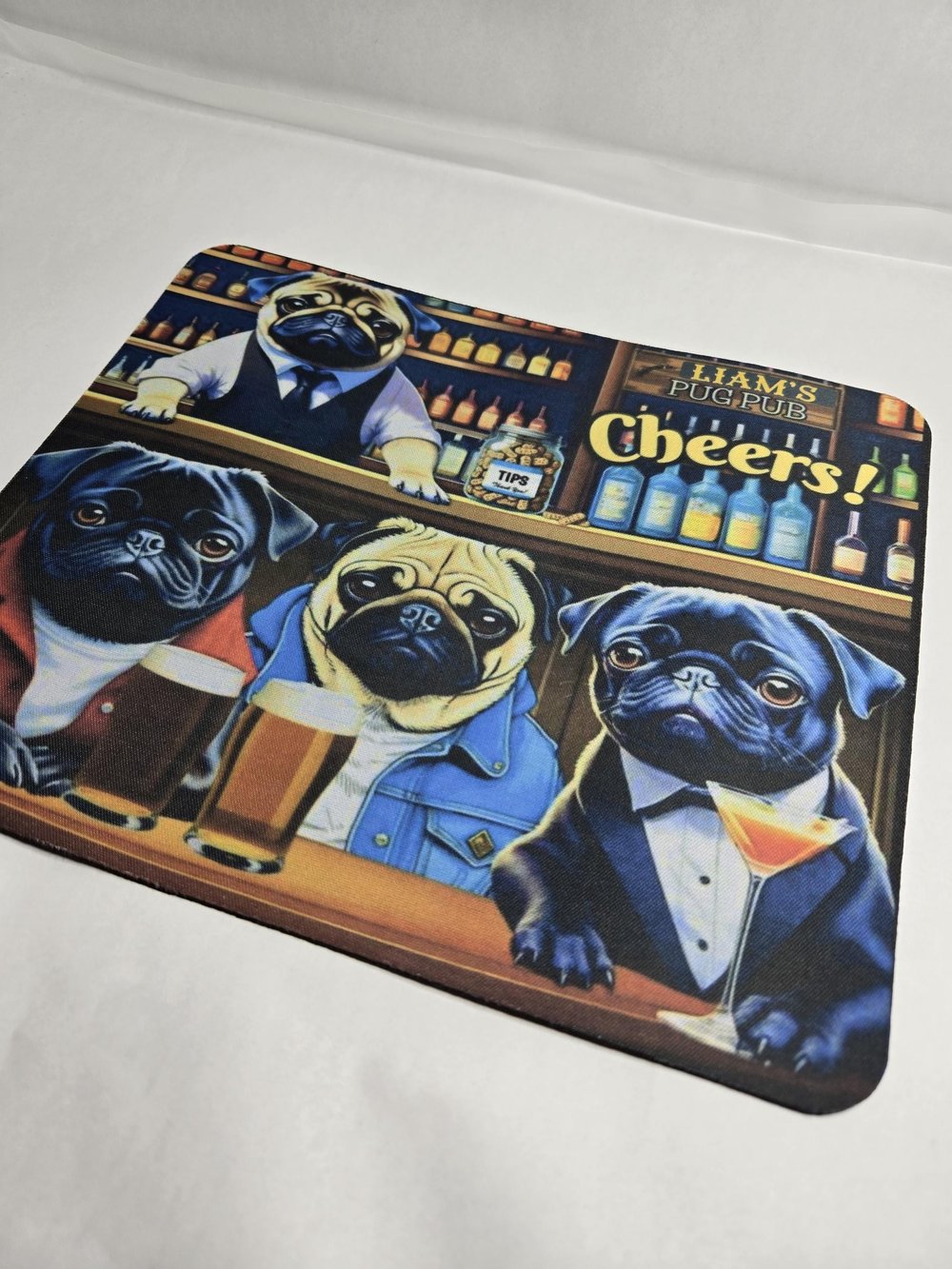 Image of Liam’s Pub Mousepad – Where Pugs and Pints Collide!