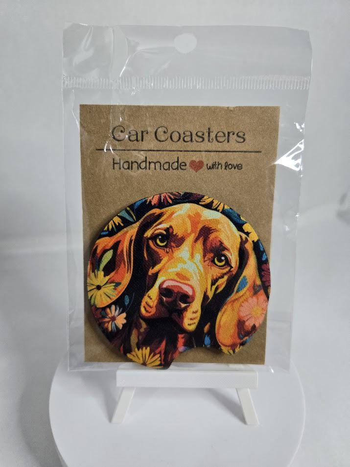 Image of Vizsla Car Coaster – For When Your Dog’s Energy Is Too Much for Your Cup Holder - 1 pack