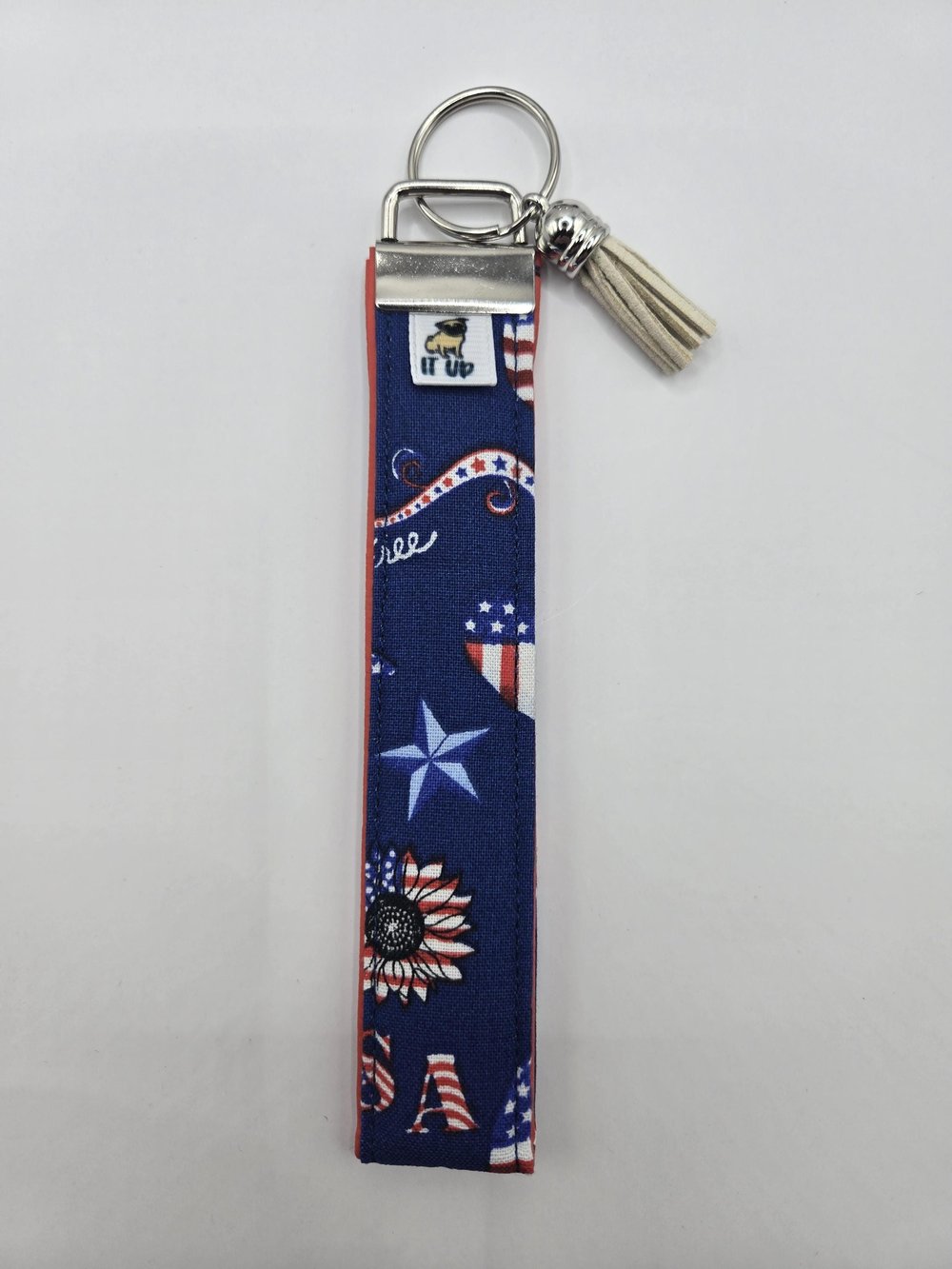 Image of USA Patriotic Wristlet Keychain | Red, White & Blue Freedom Accessory