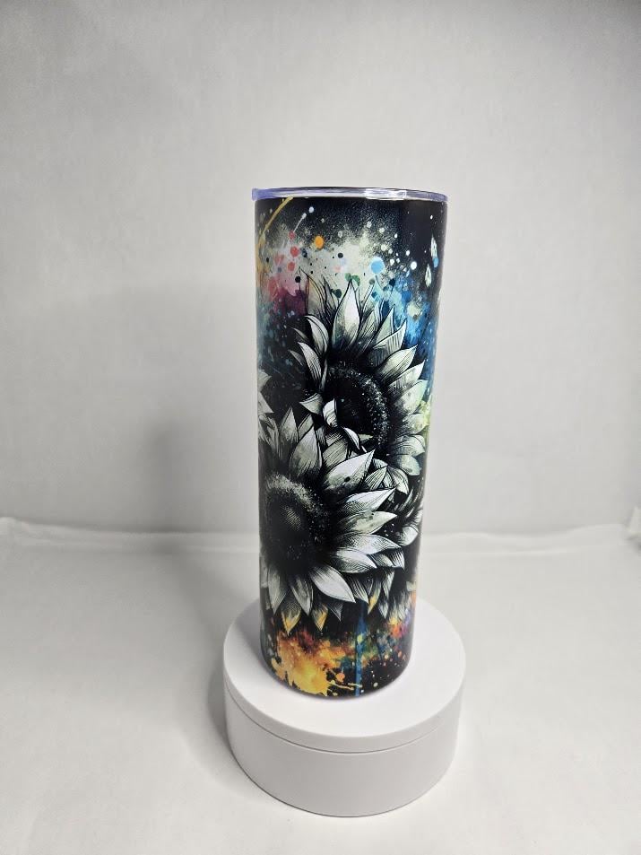 Image of Sunflower Power 20oz Skinny Tumbler -  For When Your Coffee Needs More Sunshine Than Your Soul