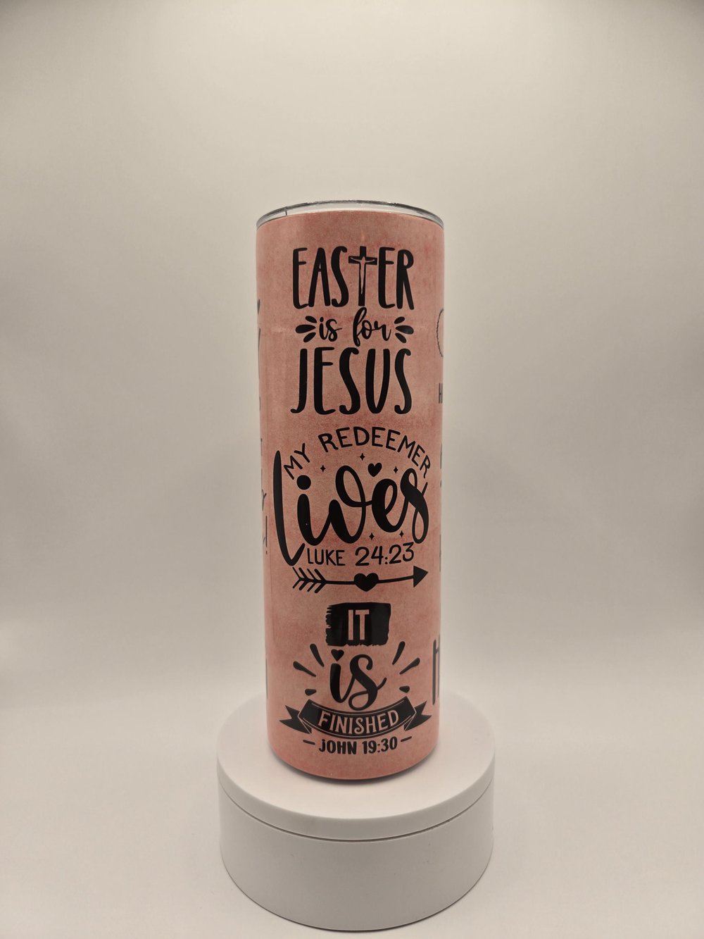 Image of Christian Easter Gift - 20oz Tumbler with Scripture - "He is Risen" Theme
