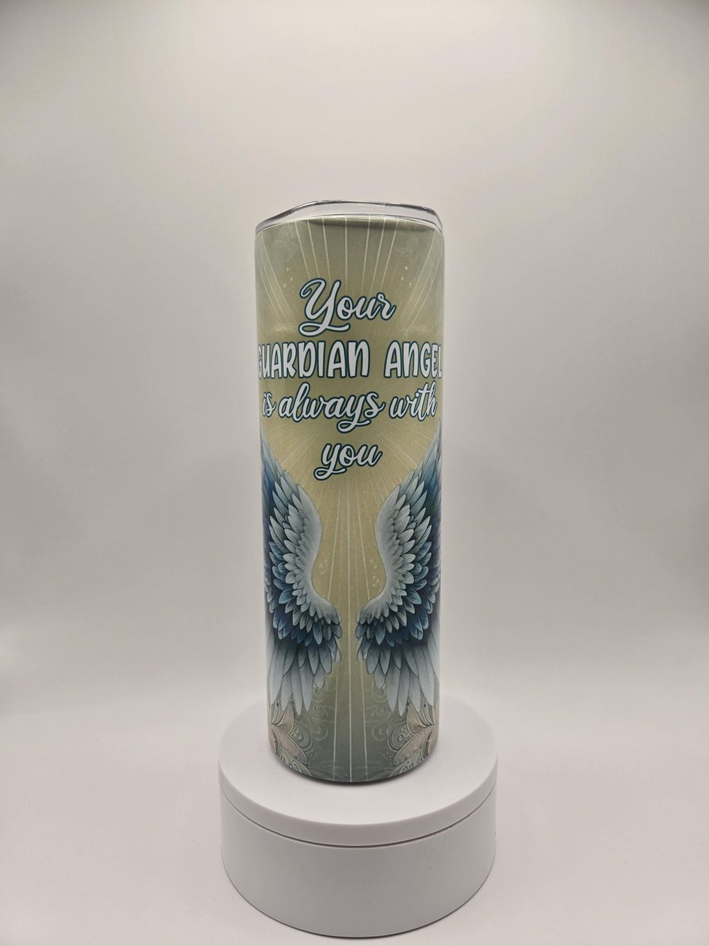 Image of Guardian Angel Tumbler - 20oz Insulated Cup with Straw & Brush