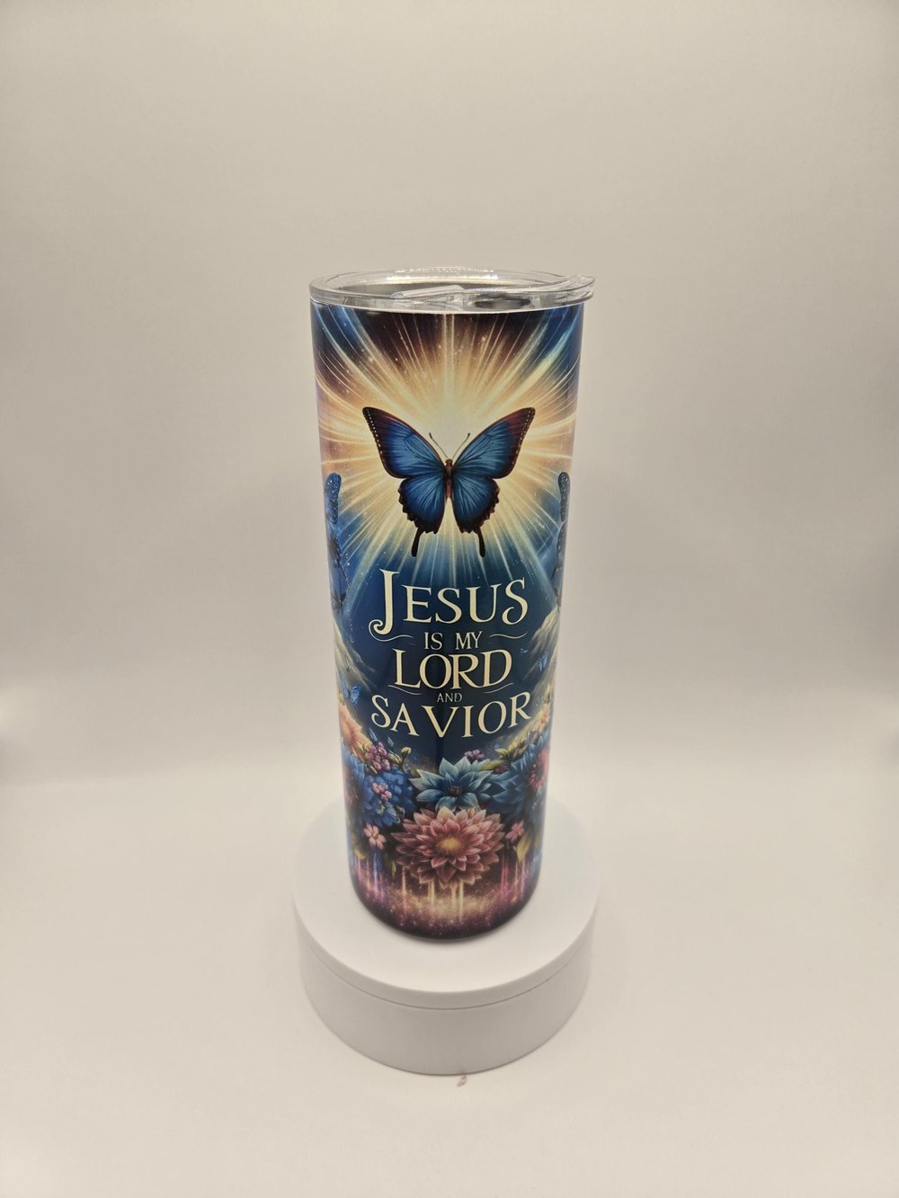 Image of 20oz "Jesus Is My Lord and Savior" Tumbler – Includes Straw & Cleaning Brush