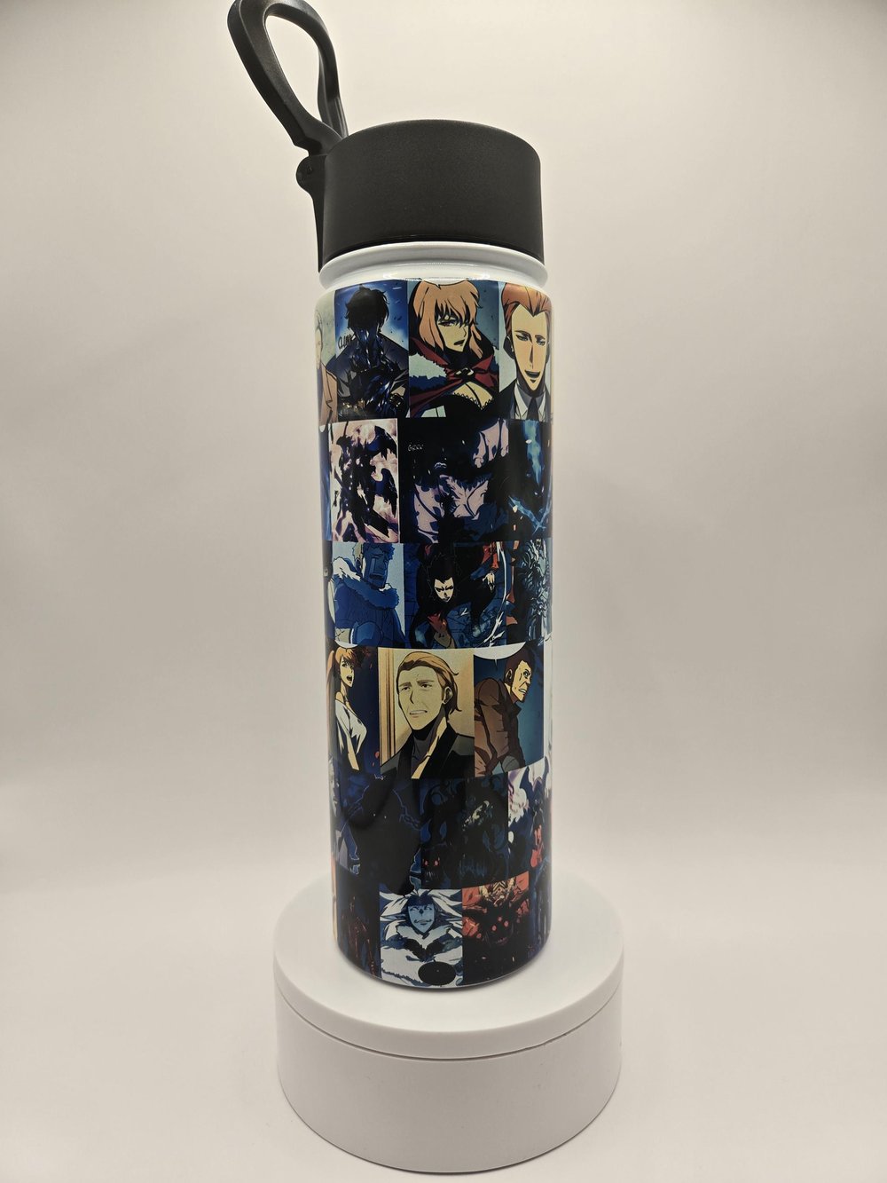 Image of Shadow Hunter Water Bottle – 22oz Anime Tumbler – Hero & Squad Collage!