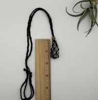 Image 2 of Macrame Necklace - Black with Bottled Amethyst 