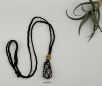 Image 1 of Macrame Necklace - Brown with Bottled Aventurine