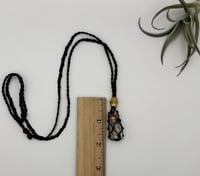 Image 2 of Macrame Necklace - Brown with Bottled Aventurine