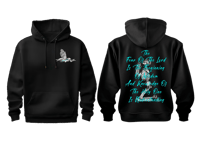 Proverbs 9:10 Black and Aqua Hoodie