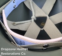 Image 9 of  WWII Repro Saint Clair M-1 Helmet Liner. HBT Webbing & Rayon sweatband. (Nickel Hardware)