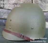 Image 2 of  WWII Repro Saint Clair M-1 Helmet Liner. HBT Webbing & Rayon sweatband. (Nickel Hardware)