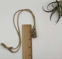 Image 2 of Macrame Necklace - Khaki with Bottled Rhodonite