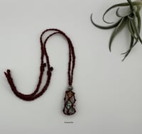 Image 1 of Macrame Necklace - Rust with Bottled Amazonite