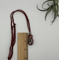 Image 2 of Macrame Necklace - Rust with Bottled Amazonite
