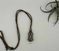 Image 1 of Macrame Necklace - Taupe with Bottled Aventurine