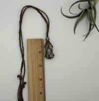 Image 2 of Macrame Necklace - Taupe with Bottled Aventurine
