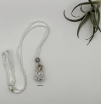Image 1 of Macrame Necklace - White with Bottled Howlite
