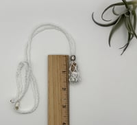 Image 2 of Macrame Necklace - White with Bottled Howlite