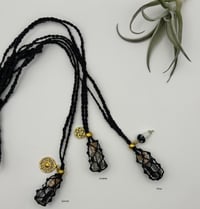 Image 1 of Macrame Bottle Necklace - Charmed Black