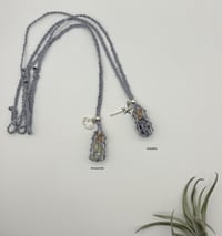 Image 1 of Macrame Bottle Necklace - Charmed Blue Grey