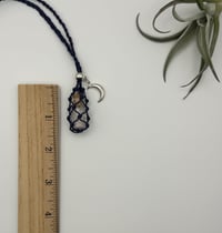 Image 2 of Macrame Bottle Necklace - Charmed Navy with Rose Quartz