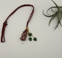 Image 1 of Macrame Bottle Necklace - Charmed Rust with Carnelian