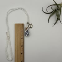 Image 2 of Macrame Bottle Necklace - Charmed White with Lapis