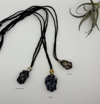 Image 1 of Macrame Necklace - Beaded Black