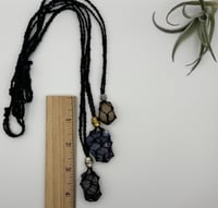 Image 2 of Macrame Necklace - Beaded Black