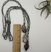 Image 2 of Macrame Necklace - Beaded Black and White