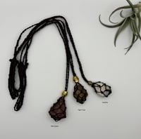 Image 1 of Macrame Necklace - Beaded Brown