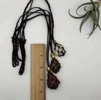 Image 2 of Macrame Necklace - Beaded Brown