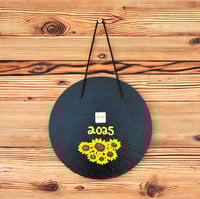 Image 5 of Sunflowers and Sunrise - Round Painted Slate (202503SL)