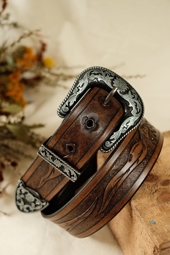 Image of Eucalyptus belt~ western buckle 