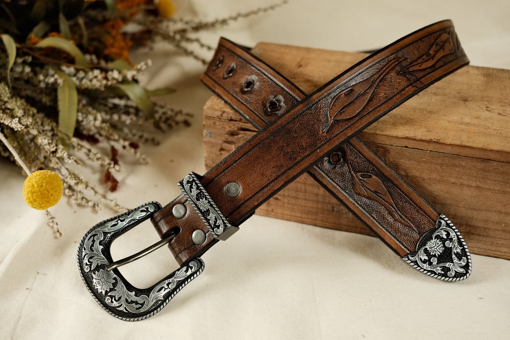 Image of Eucalyptus belt~ western buckle 