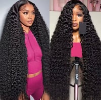 26” Full Lace Deep Wave Wig | 300% Density Glueless Curly Human Hair Remy Malaysian