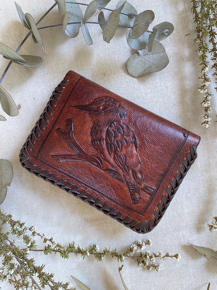 Image of Pocket wallet~ Eucalyptus and Kookaburra 