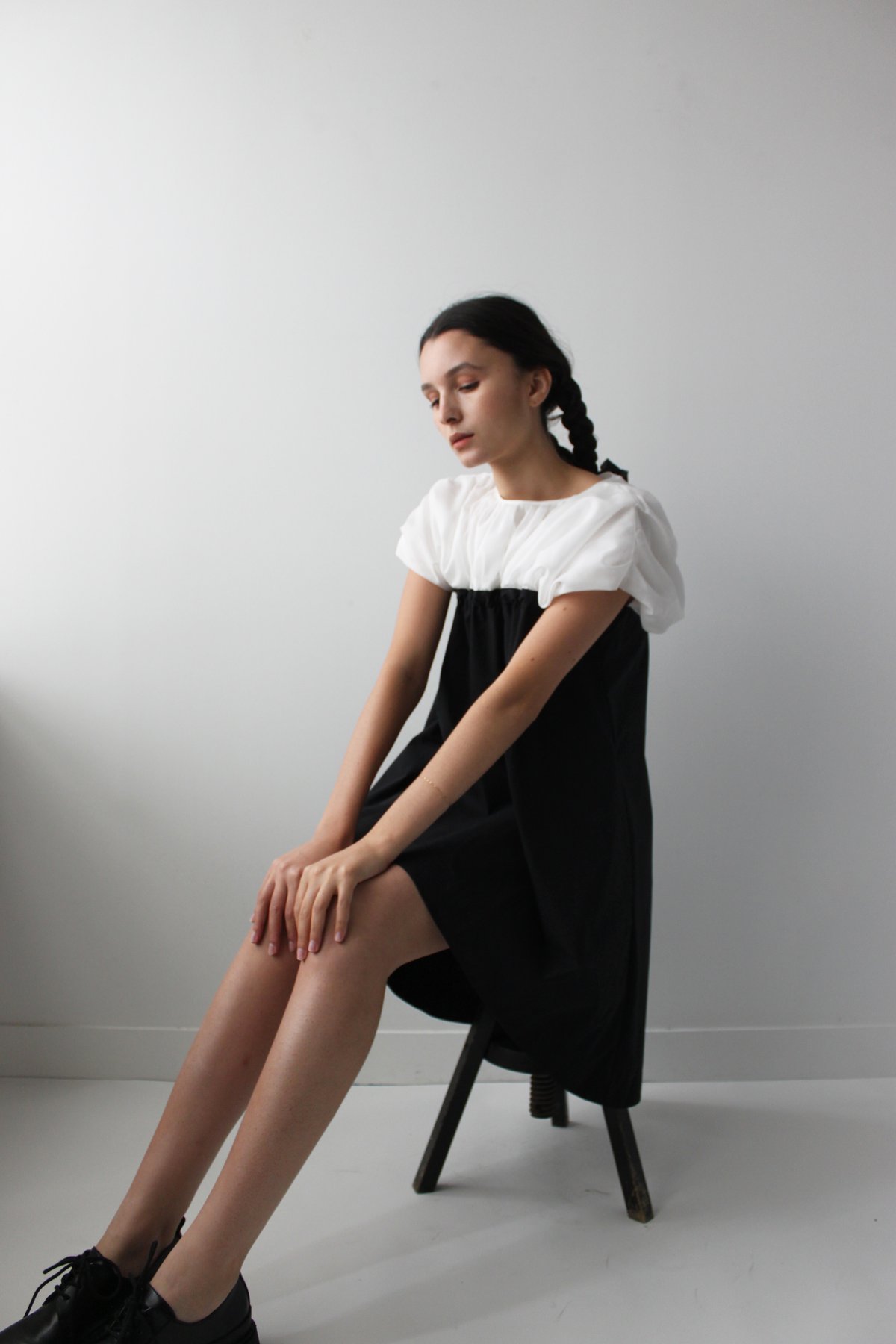 cotton puff sleeve dress