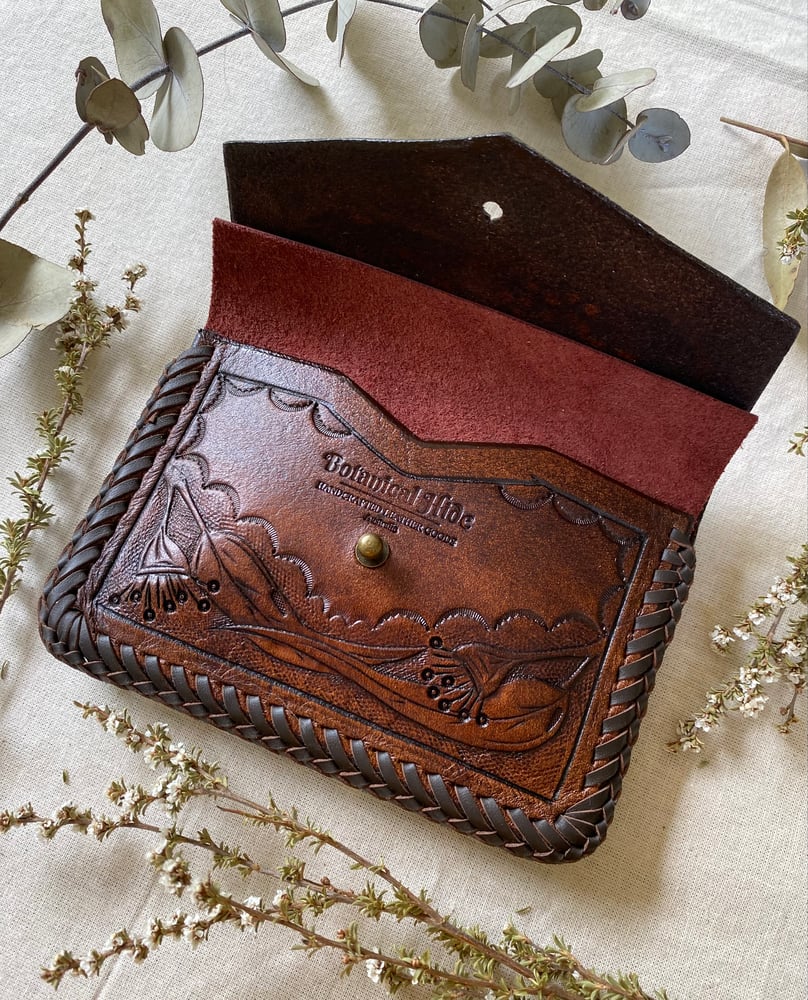 Image of Pouch wallet~ Eucalyptus and Kookaburra 