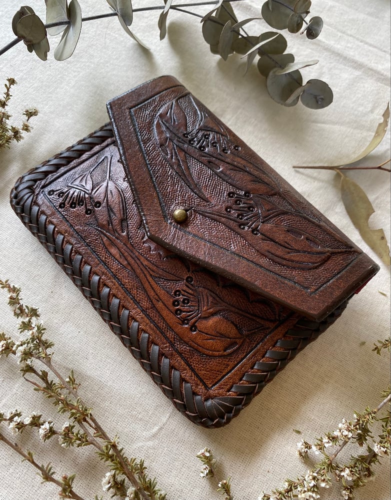 Image of Pouch wallet~ Eucalyptus and Kookaburra 