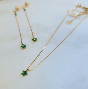 Image of Clandestine - *NEW* - Collier et Boucles Zahra, Oxydes de Zirconium vert