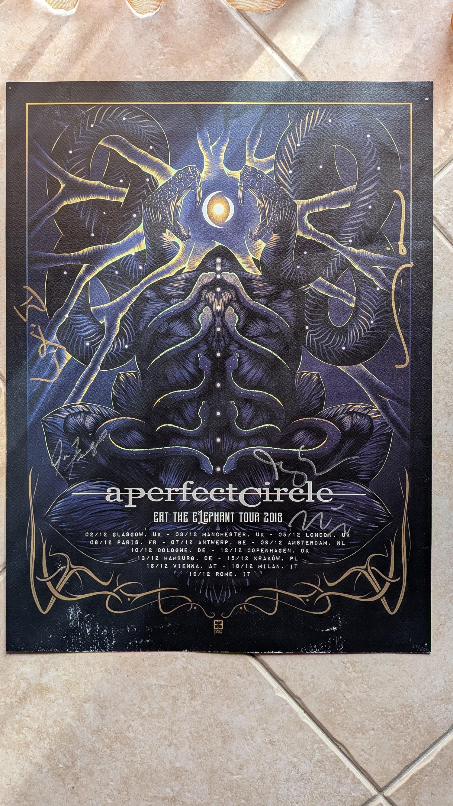 Image of A Perfect Circle Tour Poster 2018 - SIGNED COPY - Private upgrade for existing order. NOT PUBLIC