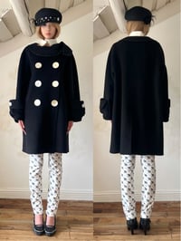 Image 6 of Black Polka Dot Floral Straw Hat