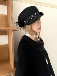 Image 8 of Black Polka Dot Floral Straw Hat