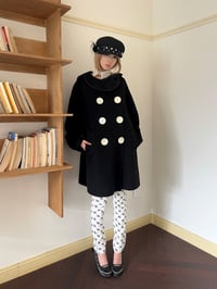 Image 10 of Black Polka Dot Floral Straw Hat